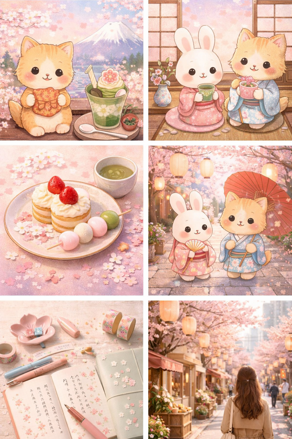 東京と日本のやさしい断片が重なる、かわいくやわらかなコラージュ