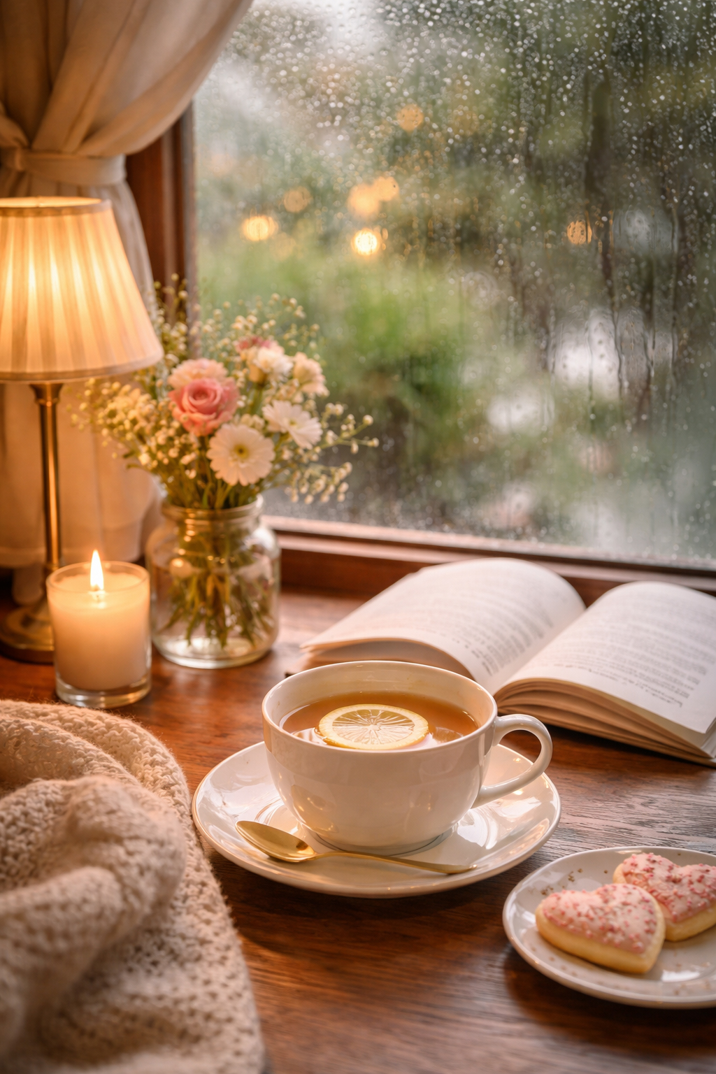 雨の日の東京のやさしい窓辺時間