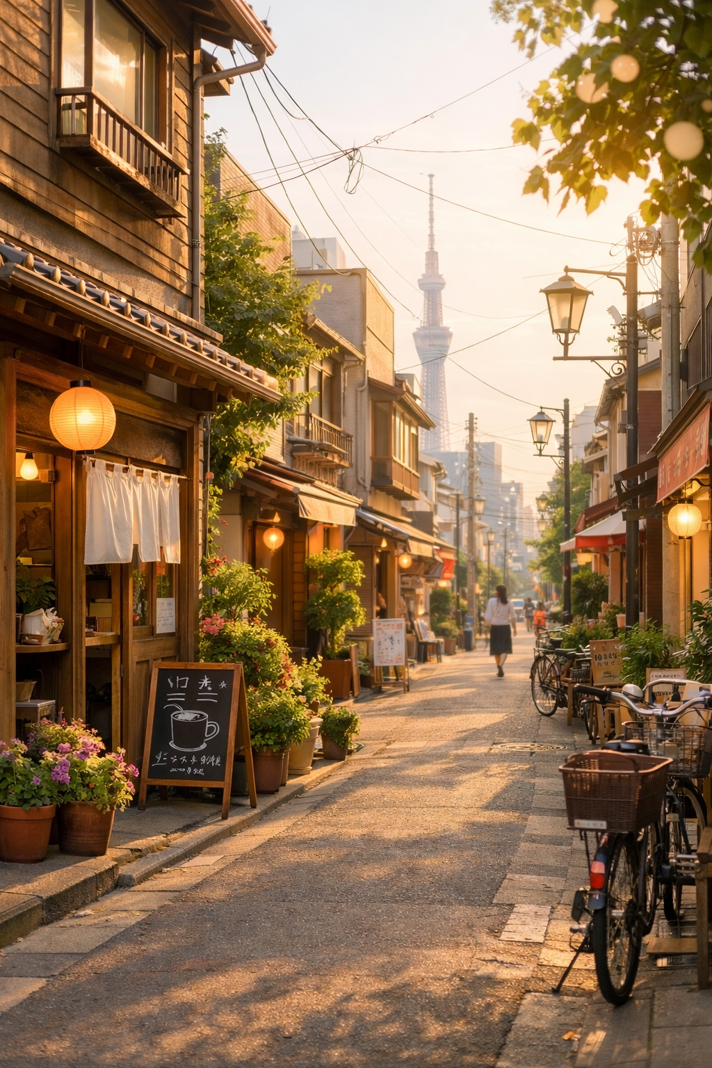 午後の光がやさしい東京の街角